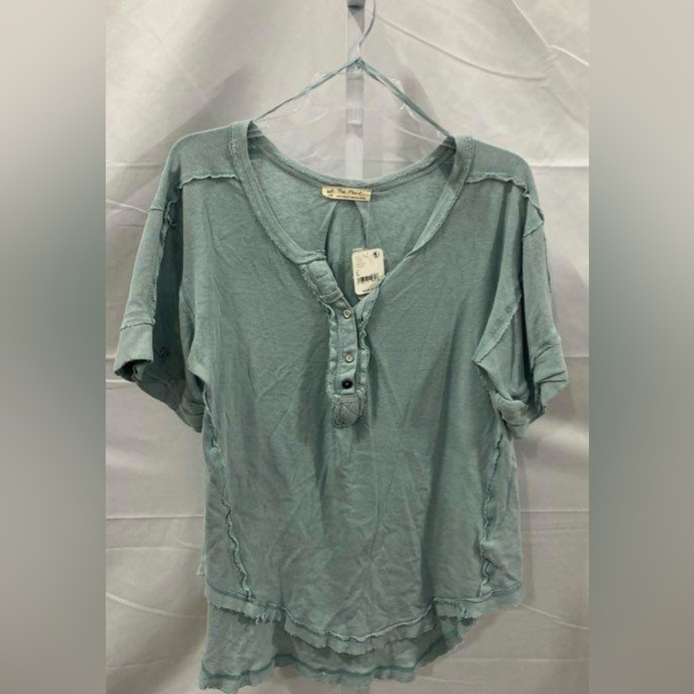 NWT We the Free / Free People linen cotton Henley LARGE